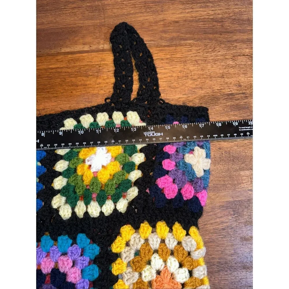 GRANNY SQUARES CROCHET KNIT ROMPER - Picture 4 of 9